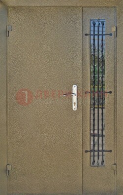 Тамбурная дверь Порошок со стеклом и ковкой ПЛ-20 в Дмитрове